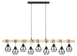 EGLO TOWNSHEND 5, Nero, Marrone, Acciaio, Legno, Universale, IP20, Classe I, Attacco E27
