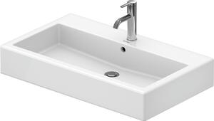 Lavabo Duravit Vero 800mm, avec trop-plein, avec banc à trou pour robinet, 1 trou pour robinet, 0454800000, 0454800000