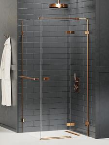 New Trendy Avexa Copper Brushed box doccia 90x90 cm quadrato rame spazzolata/vetro trasparente EXK-3643