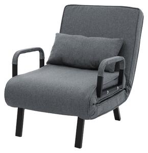Poltrona reclinabile con funzione letto, poltrona 3-in-1 con funzione letto, poltrona trasformabile in letto, poltrona pieghevole, divano letto pieghevole, tessuto chenille, colore antracite