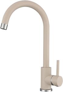 Rubinetto da cucina VBChome beige effetto granito girevole a 360° – Miscelatore monocomando per lavello, rubinetto moderno per lavello
