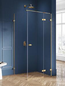 New Trendy Avexa Gold Brushed box doccia 100x80 cm rettangolare oro spazzolata/vetro trasparente EXK-1735
