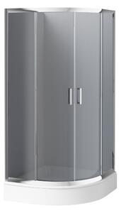 Set box doccia Deante Funkia KYP_451K, piatto doccia semicircolare Deante Standard New KTA_053B