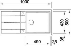 Lavello incasso 60cm silgranit Blanco 525932
