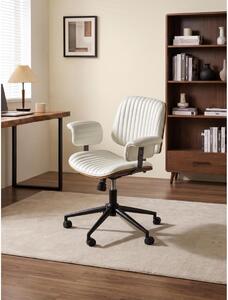 Sedia da ufficio in pelle, ergonomica, girevole, ideale per ufficio o come poltrona per dirigenti, con altezza regolabile e braccioli, colore beige