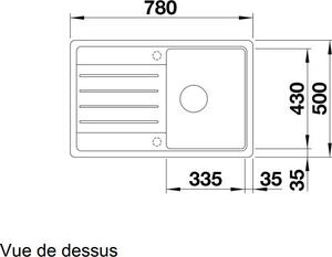 Lavello incasso 78 cm silgranit nero Blanco 526083