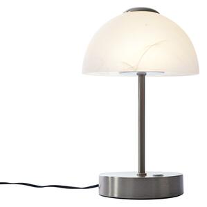 Lampada da tavolo di design in acciaio con vetro opale con LED dimmerabile - Joya