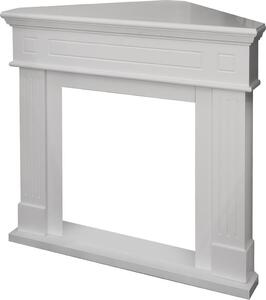 Ford - Cornice per Camino Angolare 110x102x63 cm Rivestimento Decorativo in Legno MDF Bianco
