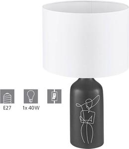 Eglo 43823 VINOZA E27 Lampada da tavolo Ø300mm Nero Bianco