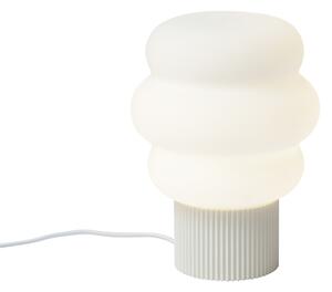 Lampada da tavolo Japandi beige con vetro opale 18 cm - Kumo
