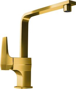 Miscelatore da cucina Globalo Somio oro chiaro Miscelatore da cucina oro chiaro opaco Facile da installare, miscelatore con tubo per acqua calda e fredda, miscelatore per lavello