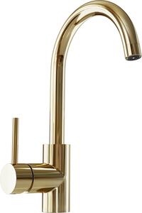 Miscelatore da cucina Globalo Zentio Light Gold - Colore oro chiaro| Miscelatore da cucina Facile da installare, miscelatore con tubo per acqua calda e fredda, miscelatore per lavello