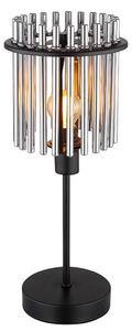Lampada da tavolo a LED, metallo, aste di vetro, color fumo, E14, H 37,5 cm