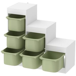 AIYAPLAY Scaffale Portagiochi a 3 Livelli con 6 Contenitori per Bambini da 3-8 Anni, 96x38.5x90cm, Verde | Aosom Italy