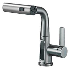 Miscelatore per lavabo, nucleo valvola in Vetroceramica, comando a una mano, LCD Grigio/li/ul/div