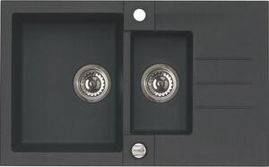 Alveus Rock lavello in granito 78x48 cm nero 1217091