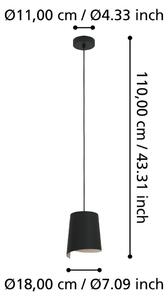 Eglo 900425 BOLIVIA E27 lampada a sospensione Ø180mm colore nero sabbia
