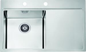 Lavello in acciaio inox ALVEUS Pure 40 satin left 790x525x1 mm 1103610