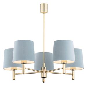 Brilagi - Lampadario su asta MONTE 5xE27/15W/230V blu/oro