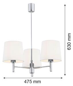 Brilagi - Lampadario a stelo MONTE 3xE27/15W/230V crema/cromo lucido