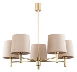 Brilagi - Lampadario a stelo MONTE 5xE27/15W/230V beige/oro