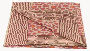 Plaid in cotone fatto a mano con borsa tote Pink Leopard