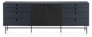 Cassettiera nera e blu, larghezza 212 cm Punto - Teulat