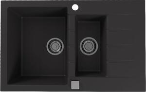 Alveus Cadit lavello in granito 79x50 cm nero 1131361