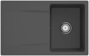 Lavello da incasso V&B Siluet 45 Flat con scarico, funzionamento manuale, grafite