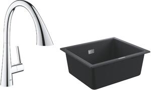 Set rubinetto da cucina Grohe Zedra 32294002, lavello in granito Grohe K700 31654AP0