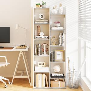 Costway Libreria con kit anti-ribaltamento di stoccaggio a forma di albero, Libreria per casa e ufficio a 12 ripiani Bianco