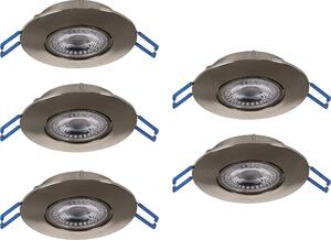 EGLO, set di 5 faretti LED da incasso Cedrez, diametro 9 cm, faretti a soffitto extrapiatti, con interruttore a levetta per la regolazione della temperatura del colore: bianco caldo, bianco neutro, bianco freddo