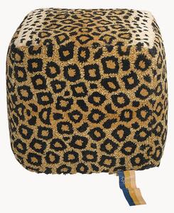 Pouf in lana fatto a mano Leopard