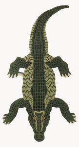 Tappeto in lana a pelo lungo fatto a mano Coolio Crocodile