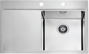 Lavello in acciaio inox ALVEUS Pure 40 satinato destro 790x525x1 mm 1103651