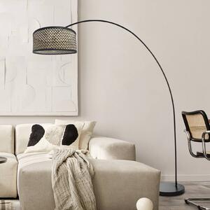 Mexlite Lampada ad arco Solva, Nero, Soggiorno / Sala da pranzo, Metallo, Lampada da terra