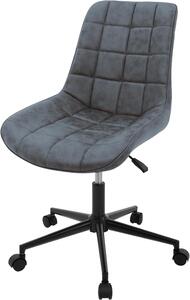 Sedia da ufficio - Blu - Seduta in velluto - Struttura in metallo - Sedia imbottita con schienale - Altezza regolabile
