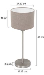 Mexlite Lampada da tavolo Noor, Alluminio / Grigio / Zincato, Soggiorno / Sala da pranzo, Metallo, Lampada da tavolo