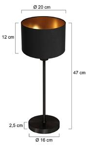 Mexlite Lampada da tavolo Noor, Nero, Soggiorno / Sala da pranzo, Metallo, Lampada da tavolo