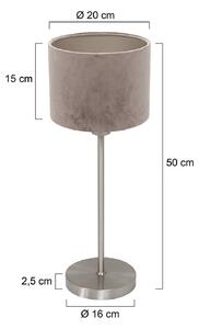 Mexlite Lampada da tavolo Noor, Alluminio / Grigio / Zincato, Soggiorno / Sala da pranzo, Metallo, Lampada da tavolo