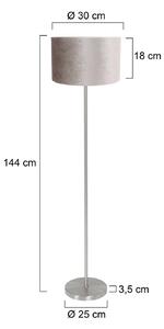 Mexlite Lampada da terra Noor, Alluminio / Grigio / Zincato, Soggiorno / Sala da pranzo, Metallo, Lampada da terra