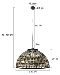 Steinhauer Lampada a sospensione Sparkled Light, dimmerabile, Nero, Soggiorno / Sala da pranzo, bambù, Lampada a sospensione