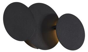 Lampada da parete moderna nera con LED dimmerabile a 3 livelli 3 luci - Sunrise