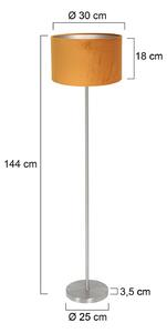 Mexlite Lampada da terra Noor, Alluminio / Grigio / Zincato, Soggiorno / Sala da pranzo, Metallo, Lampada da terra