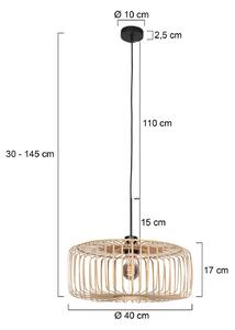 Steinhauer Lampada a sospensione Sparkled Light, dimmerabile, Legno chiaro, Soggiorno / Sala da pranzo, bambù, Lampada a sospensione