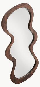 Specchio da parete in legno di mango dalla forma organica Wave