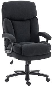 Sedia da ufficio HOMCOM, sedia ergonomica per scrivania con funzione basculante, aspetto velluto