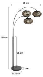 Steinhauer Lampada ad arco Nox Light, Nero, Soggiorno / Sala da pranzo, Metallo, Lampada da terra