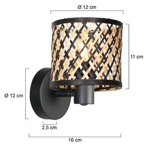 Mexlite Applique da parete Sumba, dimmerabile, Nero, Soggiorno / Sala da pranzo, Metallo, Applique