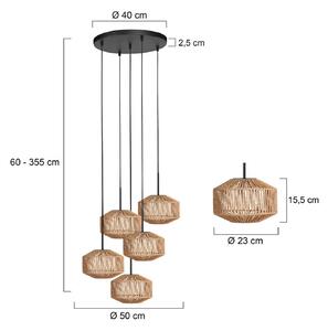 Anne Light Lampada a sospensione Ropex, dimmerabile, Nero, Soggiorno / Sala da pranzo, Metallo, Lampada a sospensione